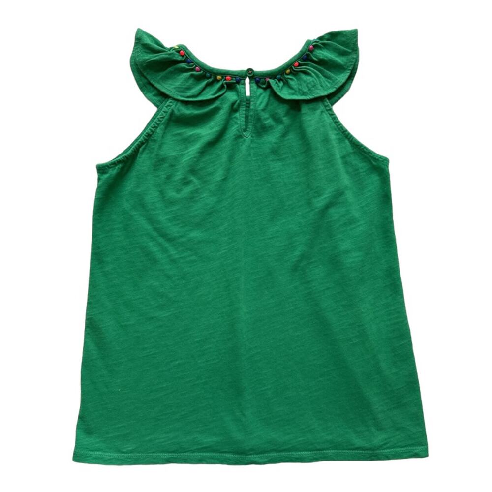 Mini Boden Pom Trim Ruffle Tank Top Size 11-12y - Picture 3 of 4